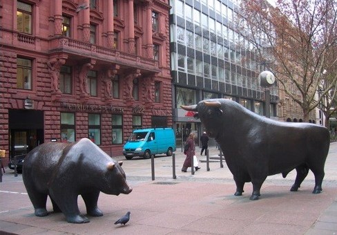 The bull and the bear of Frankfurt stock exchange